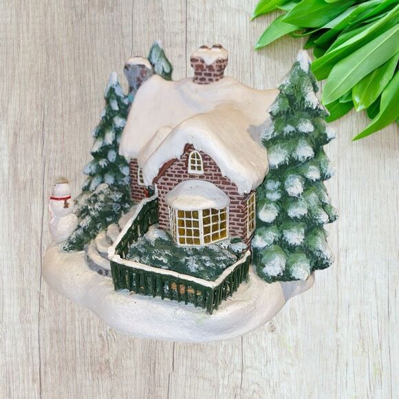 Thomas Kinkade A Village Christmas Painter of Light Teleflora 2002 VTG Lighted - Picture 7 of 8